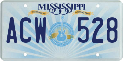 MS license plate ACW528