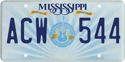 MS license plate ACW544
