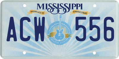 MS license plate ACW556