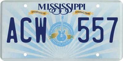 MS license plate ACW557