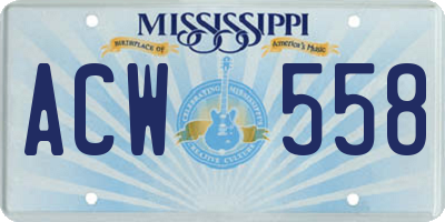 MS license plate ACW558