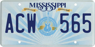 MS license plate ACW565