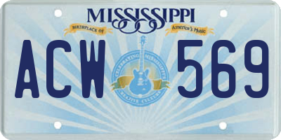MS license plate ACW569