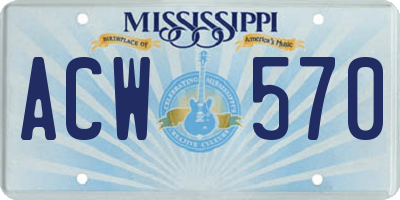 MS license plate ACW570