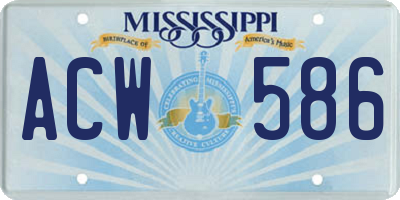 MS license plate ACW586