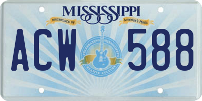 MS license plate ACW588