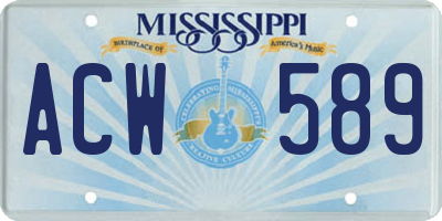 MS license plate ACW589