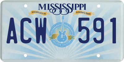 MS license plate ACW591