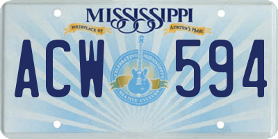 MS license plate ACW594