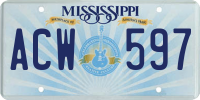 MS license plate ACW597