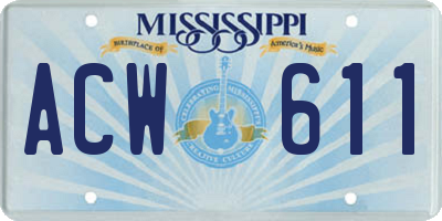 MS license plate ACW611