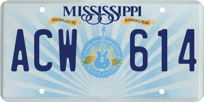 MS license plate ACW614
