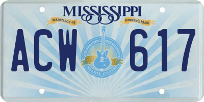 MS license plate ACW617