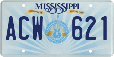 MS license plate ACW621