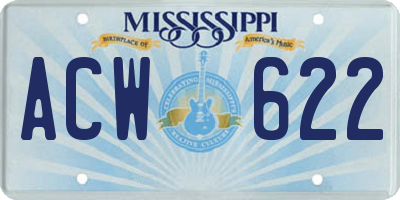 MS license plate ACW622
