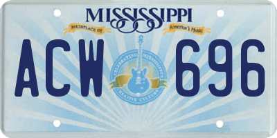 MS license plate ACW696