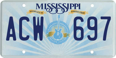 MS license plate ACW697