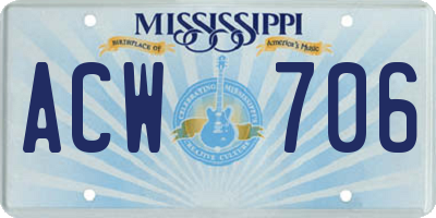 MS license plate ACW706