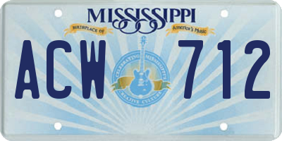 MS license plate ACW712