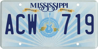 MS license plate ACW719