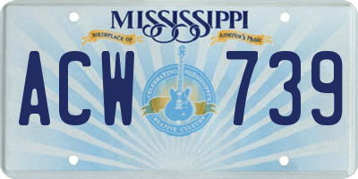 MS license plate ACW739
