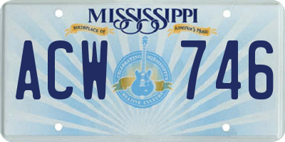 MS license plate ACW746