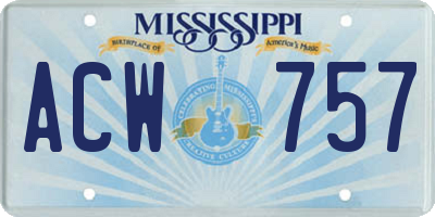 MS license plate ACW757