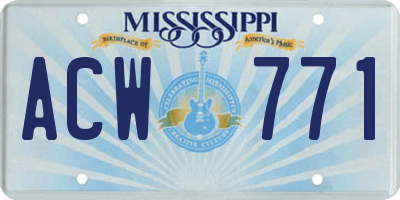 MS license plate ACW771
