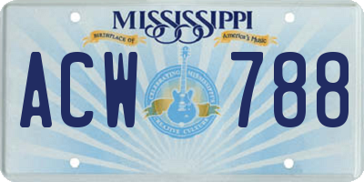 MS license plate ACW788