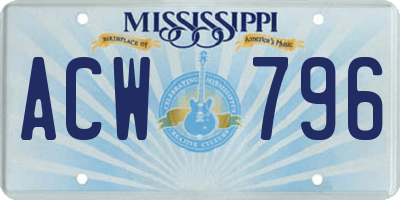 MS license plate ACW796