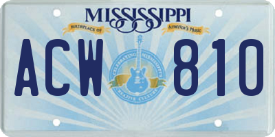 MS license plate ACW810