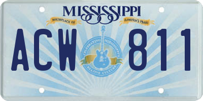 MS license plate ACW811
