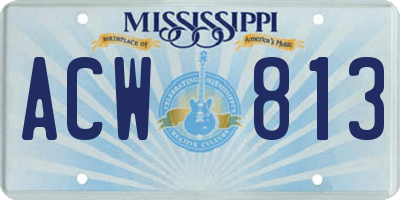 MS license plate ACW813