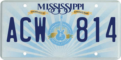 MS license plate ACW814