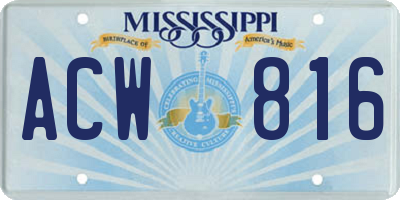 MS license plate ACW816