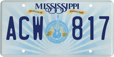MS license plate ACW817