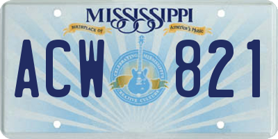 MS license plate ACW821
