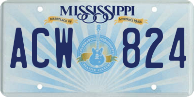 MS license plate ACW824