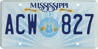 MS license plate ACW827
