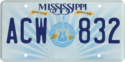 MS license plate ACW832