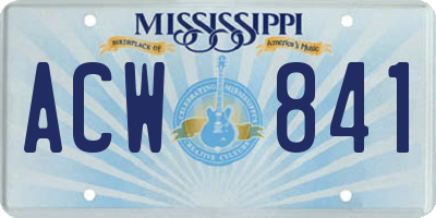 MS license plate ACW841