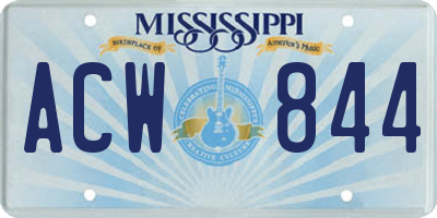 MS license plate ACW844