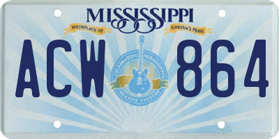 MS license plate ACW864