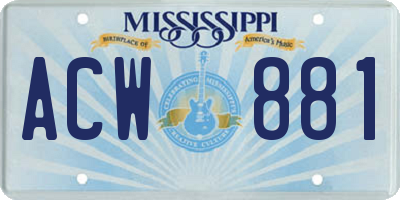MS license plate ACW881
