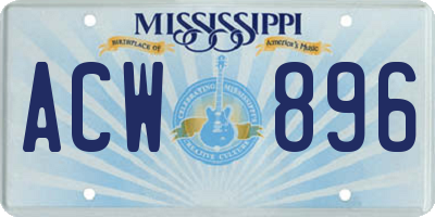 MS license plate ACW896