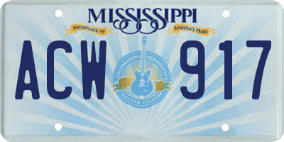 MS license plate ACW917