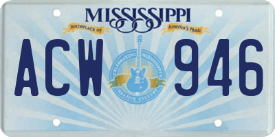 MS license plate ACW946