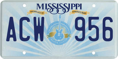 MS license plate ACW956