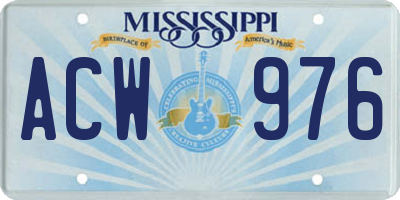 MS license plate ACW976