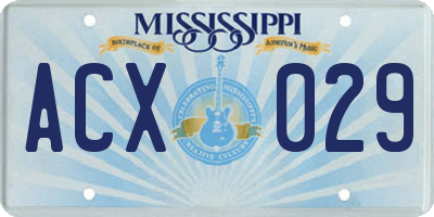 MS license plate ACX029